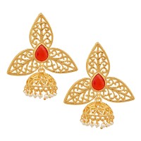 Lootkabazaar Gold Plated Leaf Jhumka Earring For Women (JEGH81801)